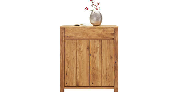 KOMMODE Wildeiche, Kerneiche massiv geölt Eichefarben - Eichefarben, KONVENTIONELL, Holz (91,8/103,5/40cm) - Linea Natura