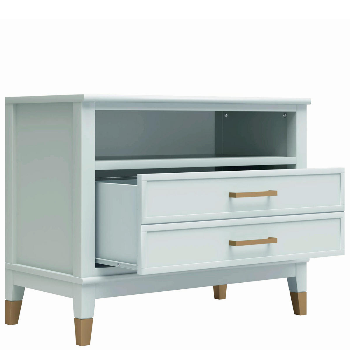 NACHTTISCH 76/61/40 cm  - Messingfarben/Grün, Design, Holzwerkstoff/Metall (76/61/40cm) - MID.YOU