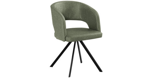 ARMLEHNSTUHL  Typenauswahl, inklusive Armlehnen Samt  - Schwarz/Grün, KONVENTIONELL, Textil/Metall (56/84/59cm) - Moderano