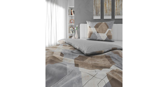 WENDEBETTWÄSCHE Satin 140/200 cm  - Grau, Textil (140/200cm) - Novel