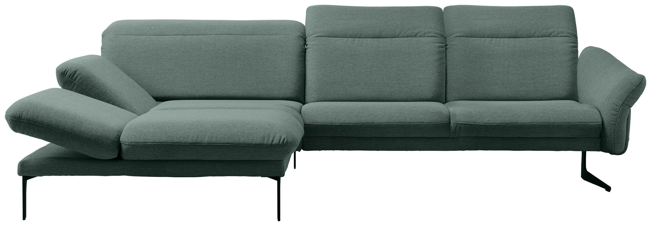 ECKSOFA in Webstoff Türkis  - Türkis/Anthrazit, Design, Textil/Metall (203/299cm) - Himolla