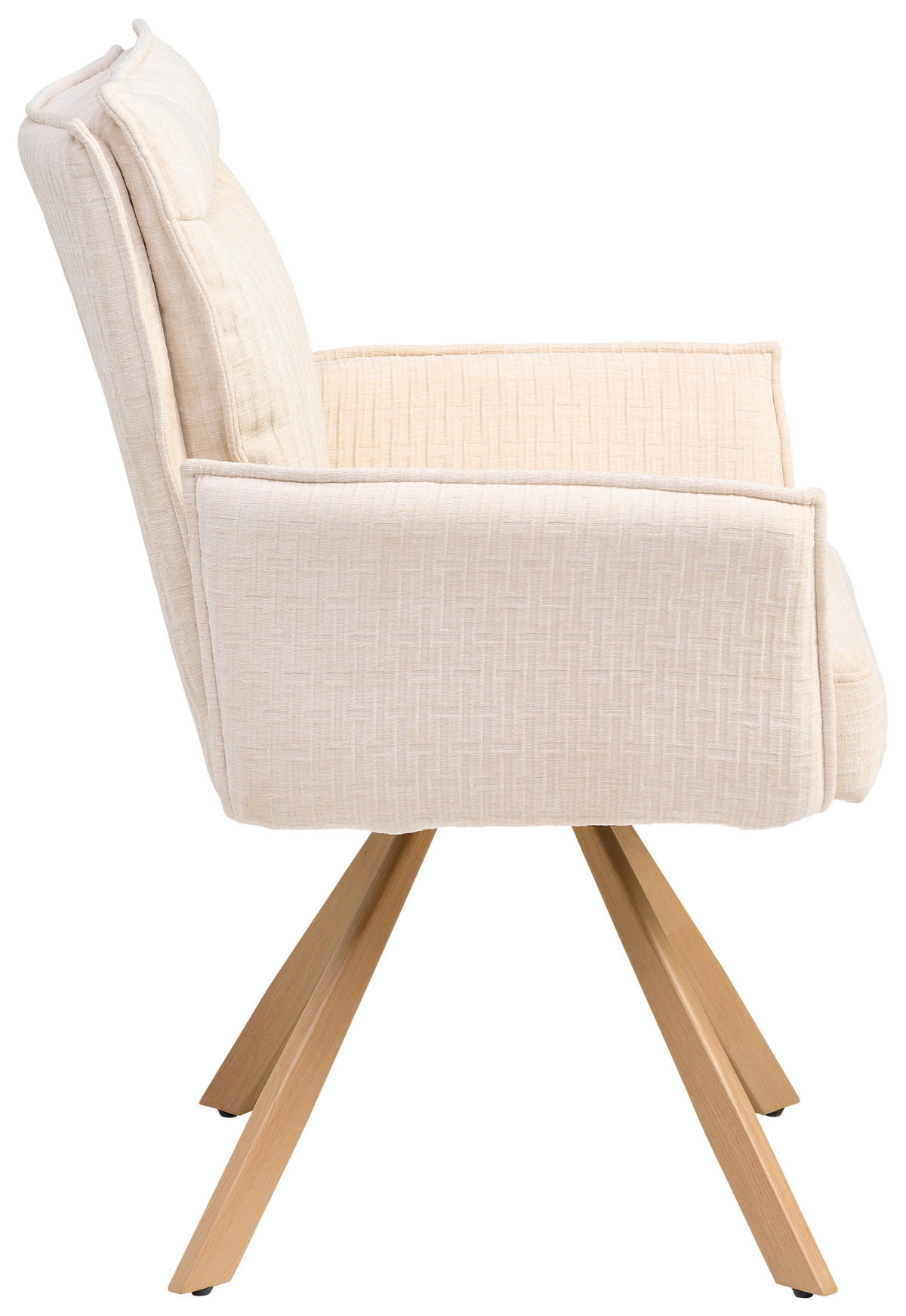 ARMLEHNSTUHL  in Leinenoptik  - Eichefarben/Weiß, LIFESTYLE, Holz/Textil (63/91/64cm) - MID.YOU