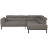 ECKSOFA in Webstoff Greige  - Greige/Schwarz, Design, Textil/Metall (280/205cm) - MID.YOU