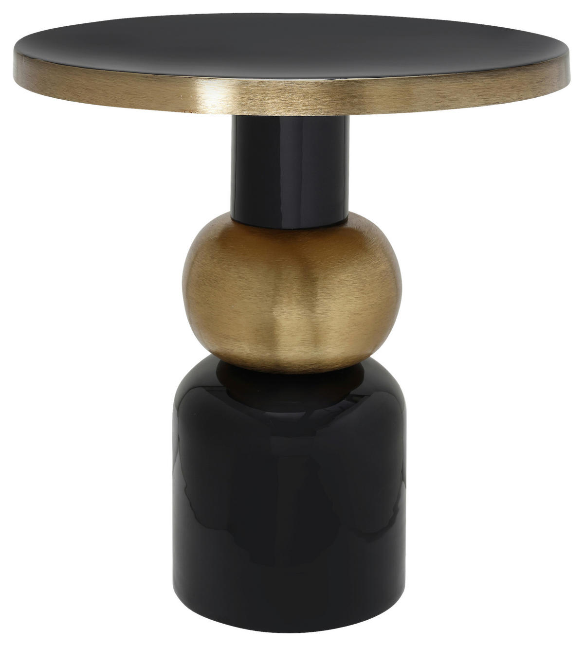 BEISTELLTISCH Schwarz, Goldfarben rund  - Goldfarben/Schwarz, Design, Metall (51/53cm) - Kayoom