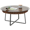 COUCHTISCH Kerneiche vollmassiv Parsolglas 80/80/40 cm rund Anthrazit, Eichefarben  - Eichefarben/Anthrazit, Design, Glas/Holz (80/80/40cm) - Valnatura