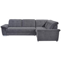 ECKSOFA Dunkelgrau  - Dunkelgrau/Silberfarben, Design, Kunststoff/Textil (285/206cm) - Livetastic