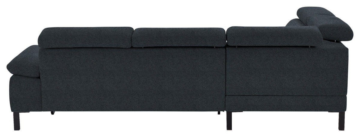 ECKSOFA in Flachgewebe Anthrazit  - Anthrazit/Schwarz, Design, Holzwerkstoff/Textil (217/272cm) - Pure Home Comfort