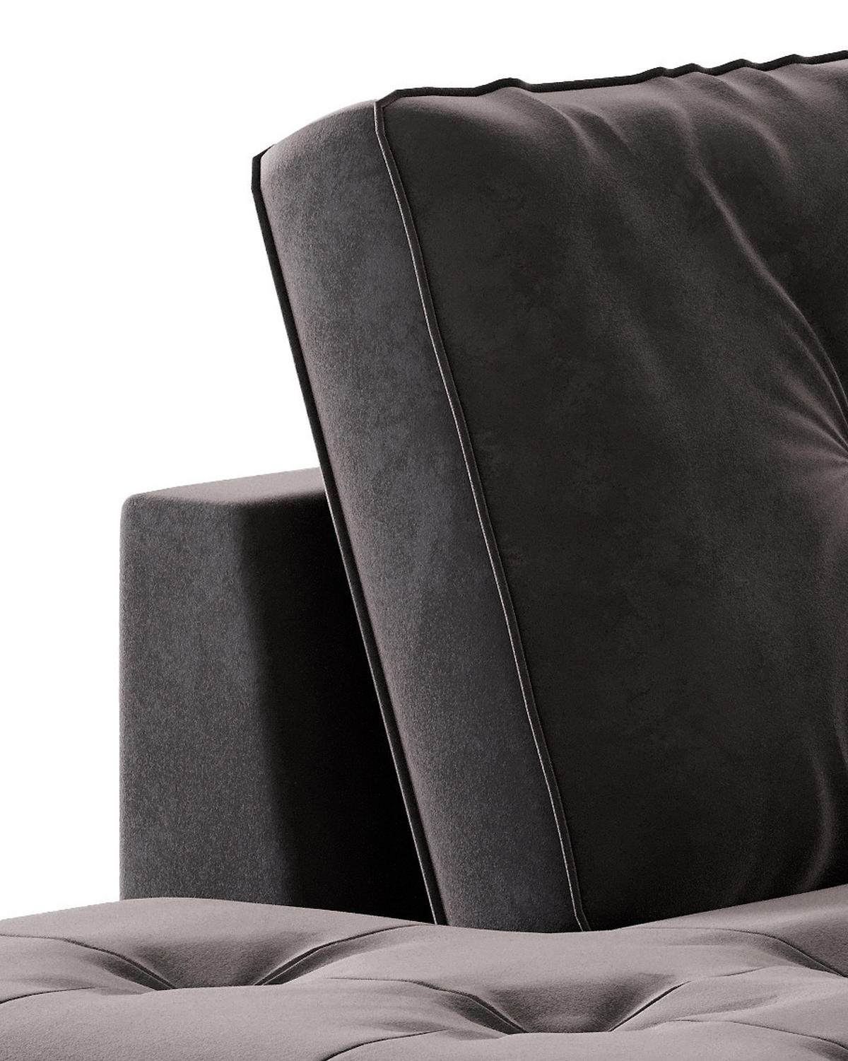 ECKSOFA Scott Anthrazit Flachgewebe  - Edelstahlfarben/Anthrazit, Design, Textil/Metall (259/206cm) - Livetastic