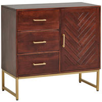 KOMMODE  in 85/80/40 cm  - Goldfarben/Walnussfarben, Design, Holz/Metall (85/80/40cm) - MID.YOU