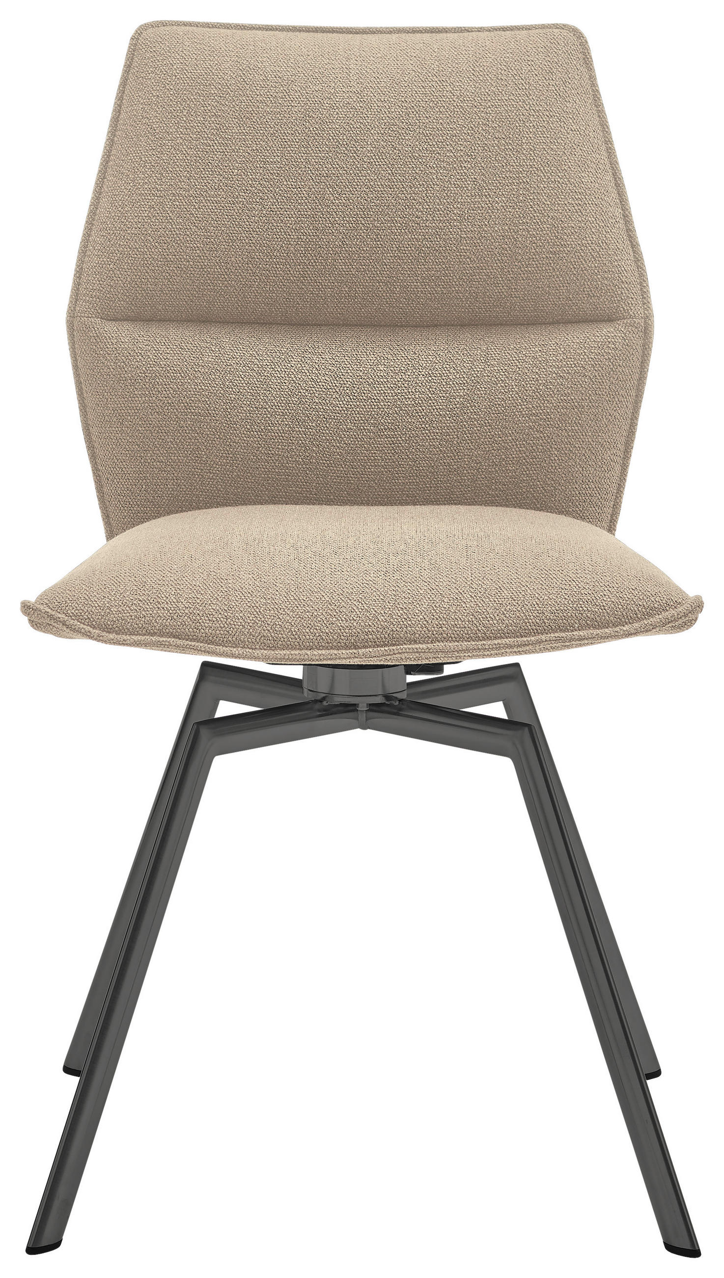 STUHL  in Stahl Metall, Textil  - Sandfarben/Anthrazit, Design, Textil/Metall (49/86/60cm) - Venjakob