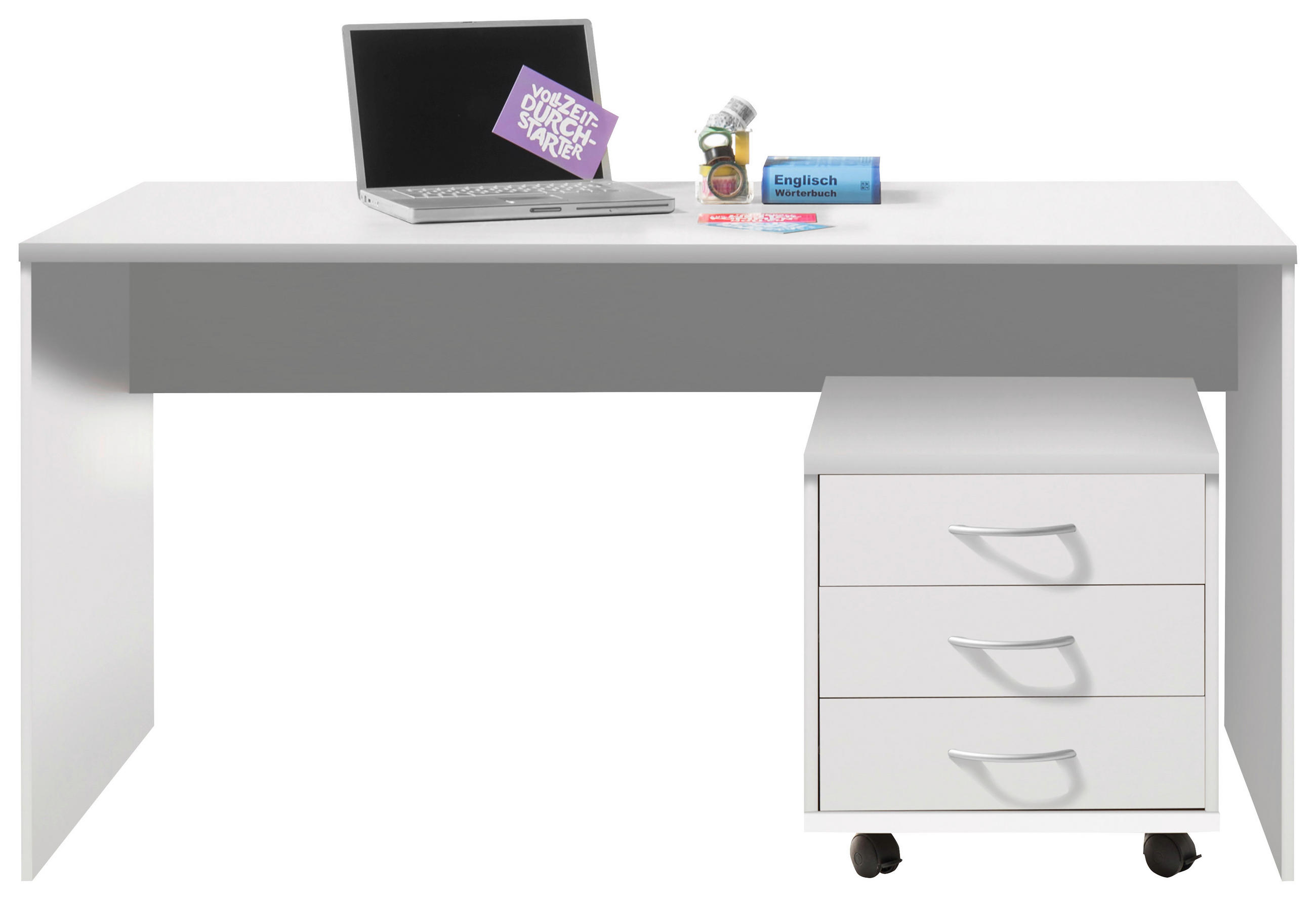 LADIČAR NA KOTAČIĆIMA bijela - bijela/srebrne boje, Basics, drvni materijal/plastika (46/48/54cm) - Carryhome