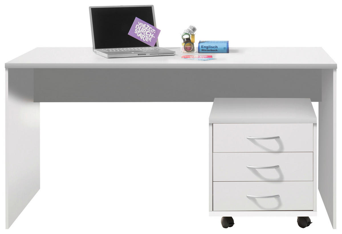 LADIČAR NA KOTAČIĆIMA  bijela  - bijela/srebrne boje, Basics, drvni materijal/plastika (46/48/54cm) - Carryhome