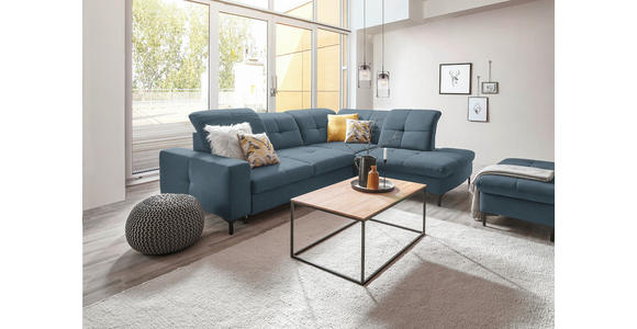ECKSOFA in Chenille Blau 310/240 cm - Blau/Schwarz, Design, Textil/Metall (310/240cm) - Xora