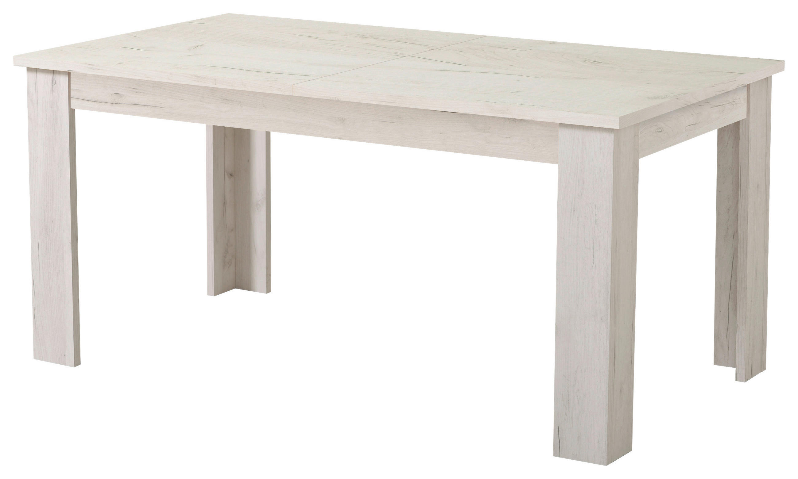 KIHÚZHATÓ ASZTAL - Bianco tölgy/ezüsttölgy színű, Basics, faalapú anyag (160-200/76,5/90,5cm) - Xora