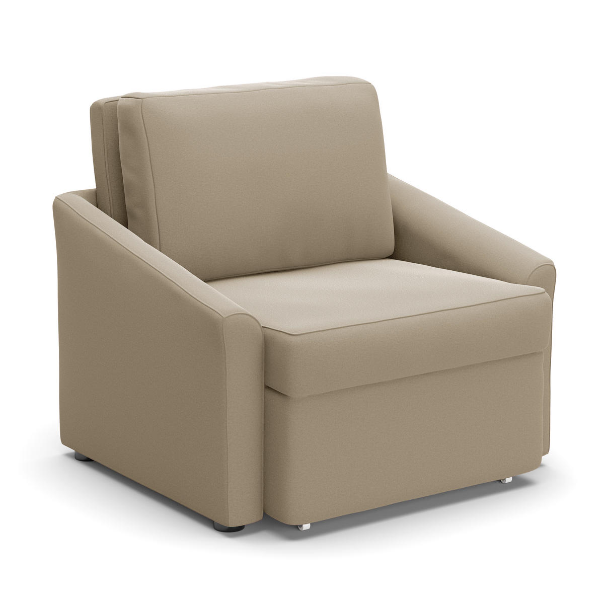 SCHLAFSESSEL RELAX BOX Mikrofaser Beige Liegefunktion Rücken echt  - Beige/Schwarz, Basics, Kunststoff/Textil (108/86/96cm) - MID.YOU