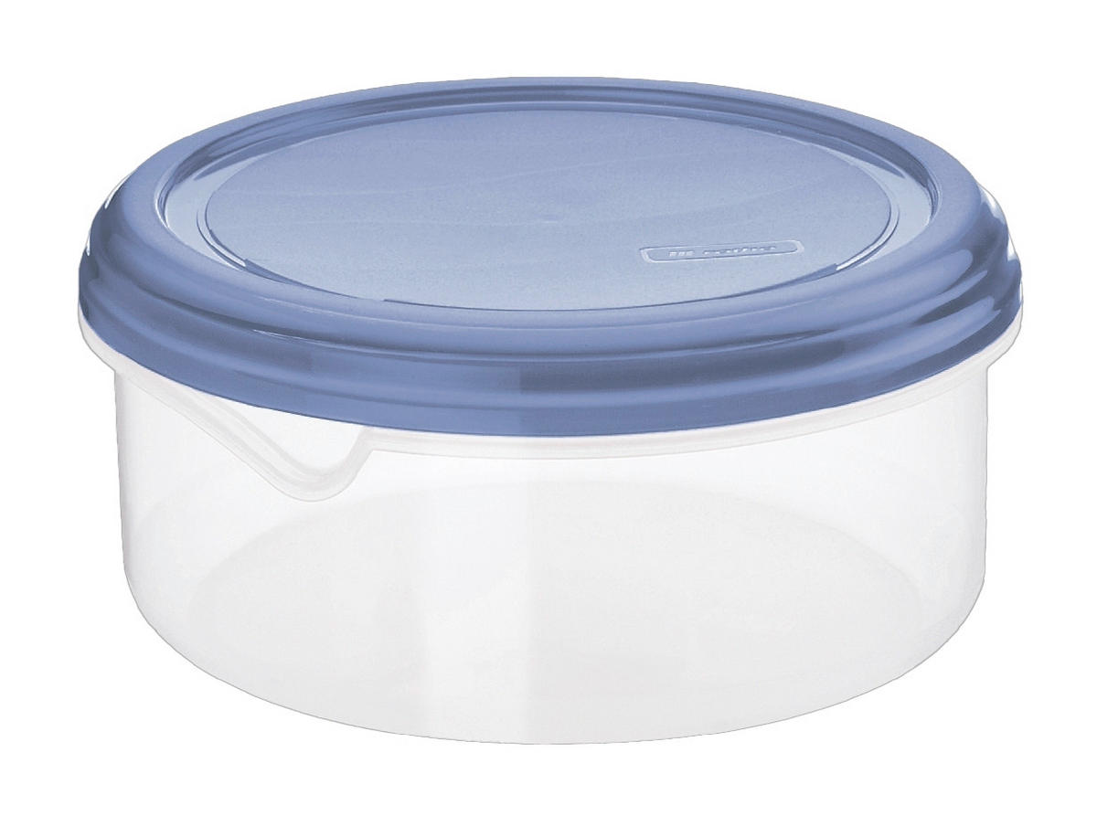 POSUDA ZA ČUVANJE NAMIRNICA  1,25 l  RONDO  - prozirno/plava, Basics, plastika (18/18/8,5cm) - Rotho