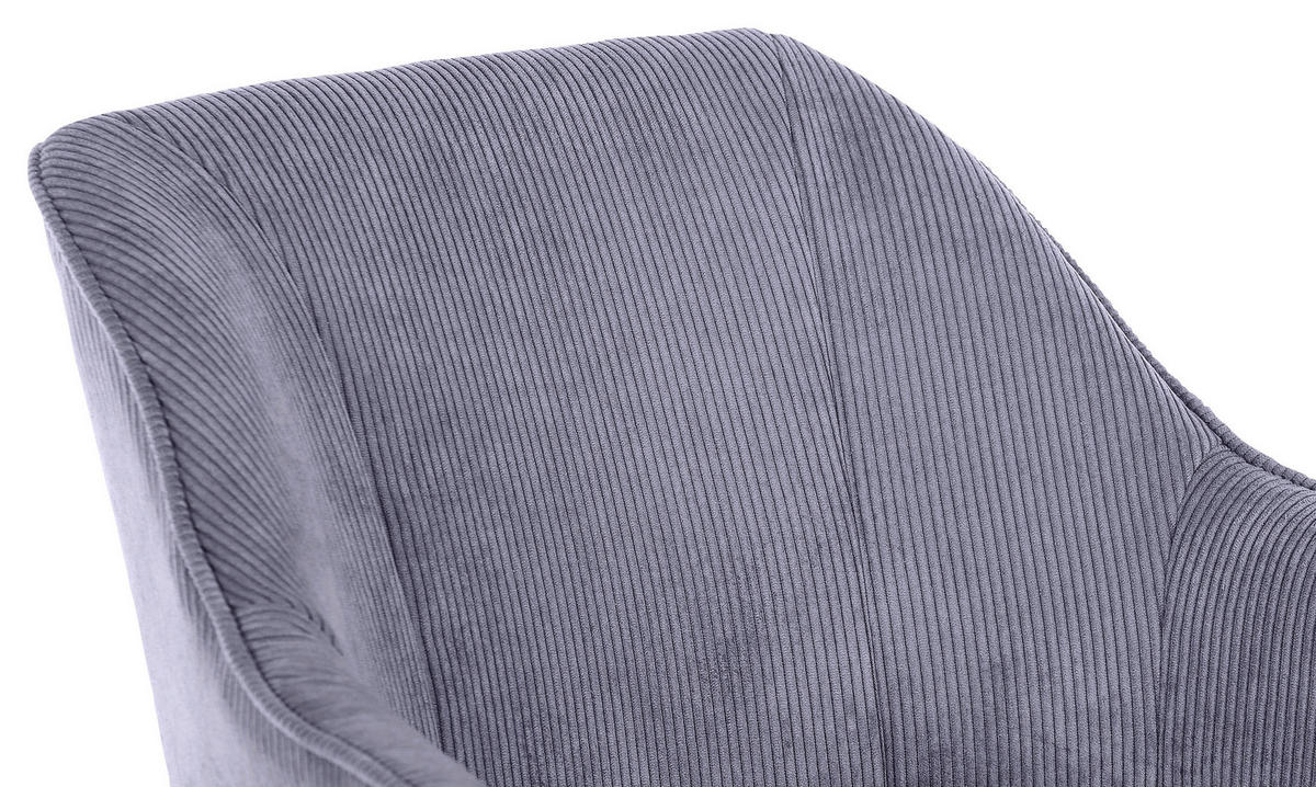 ARMLEHNSTUHL  in Cord  - Eichefarben/Hellgrau, LIFESTYLE, Holz/Textil (60/83/65cm) - home24