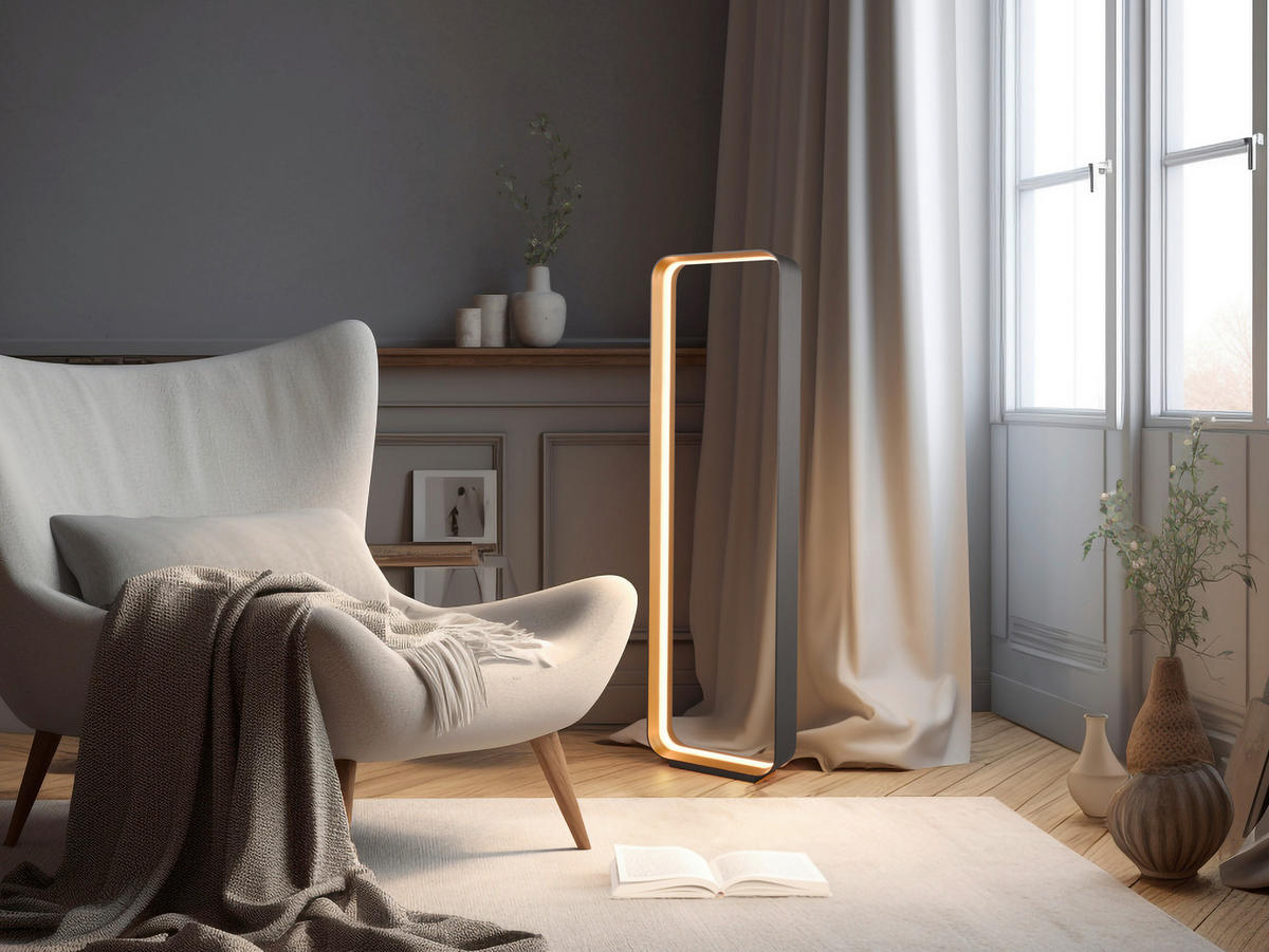 LED-STEHLEUCHTE 30/10/109 cm  - Goldfarben/Schwarz, Design, Metall (30/10/109cm) - Cinque