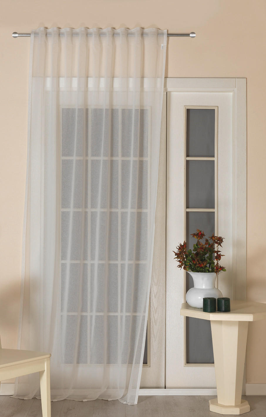 FERTIGVORHANG halbtransparent 140/245 cm - Silberfarben, Basics, Textil (140/245cm) - Esposa