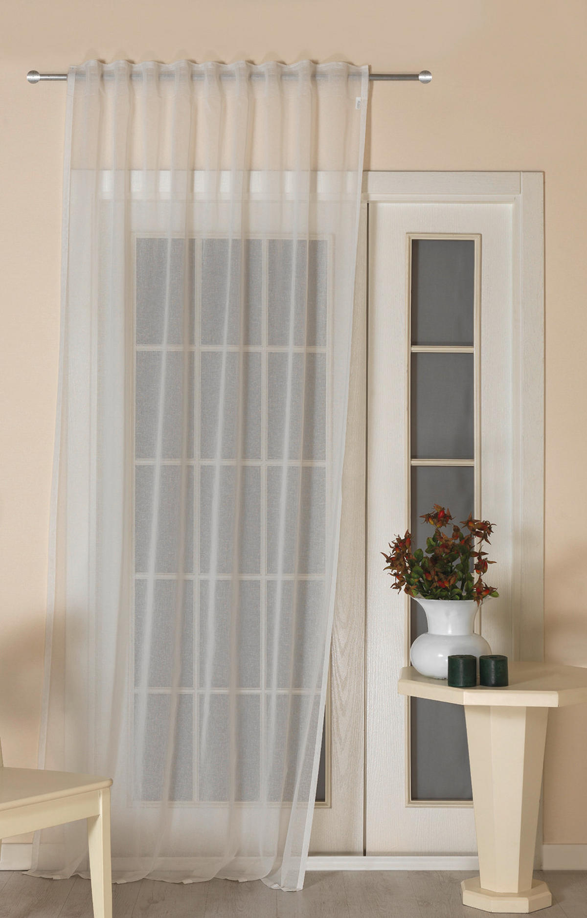 FERTIGVORHANG  halbtransparent  140/245 cm   - Silberfarben, Basics, Textil (140/245cm) - Esposa
