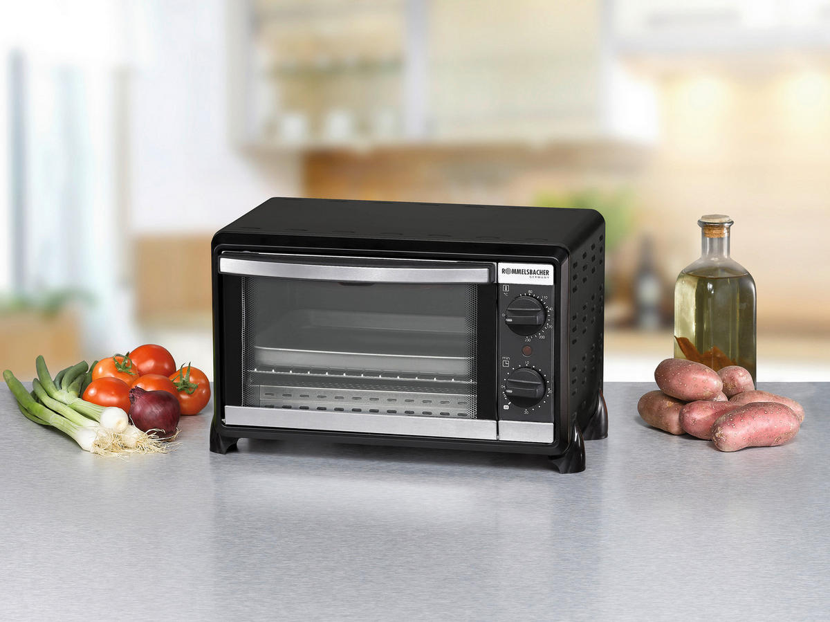 MINIBACKOFEN  - Schwarzchrom, Basics, Metall (39/23/27.5cm) - Rommelsbacher