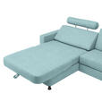 ECKSOFA in Webstoff Türkis  165/257 cm  - Türkis/Schwarz, Design, Kunststoff/Textil (165/257cm) - Xora