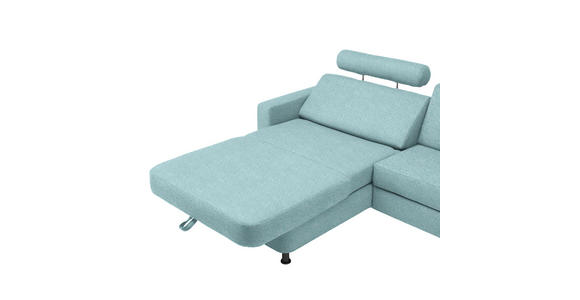 ECKSOFA in Webstoff Türkis  165/257 cm  - Türkis/Schwarz, Design, Kunststoff/Textil (165/257cm) - Xora