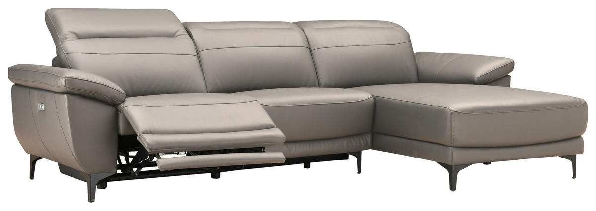 ROHOVÁ SEDACIA SÚPRAVA, textil, koža, taupe - čierna/taupe, Design, kov/koža (269/78/164cm) - Xora