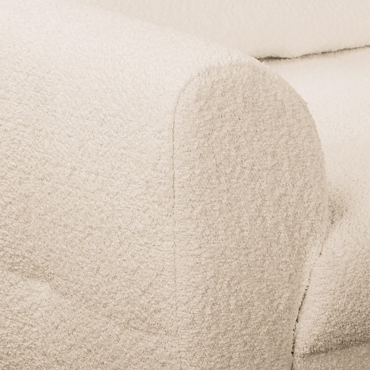 ECKSOFA Ariella Weiß Bouclé  - Naturfarben/Weiß, Design, Holz/Textil (231/161cm) - Livetastic