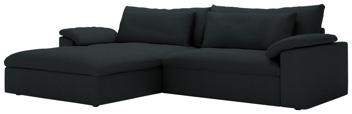ECKSOFA  Chenille Schwarz  - Schwarz, Modern, Kunststoff/Textil (198/306cm) - Carryhome