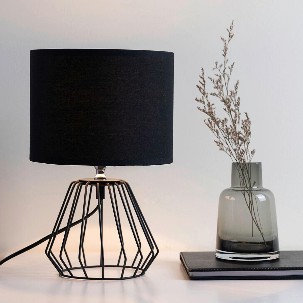 LED-TISCHLEUCHTE Shiny Diamond 20/30.5 cm  - Schwarz, Design, Kunststoff/Textil (20/30.5cm) - Paulmann