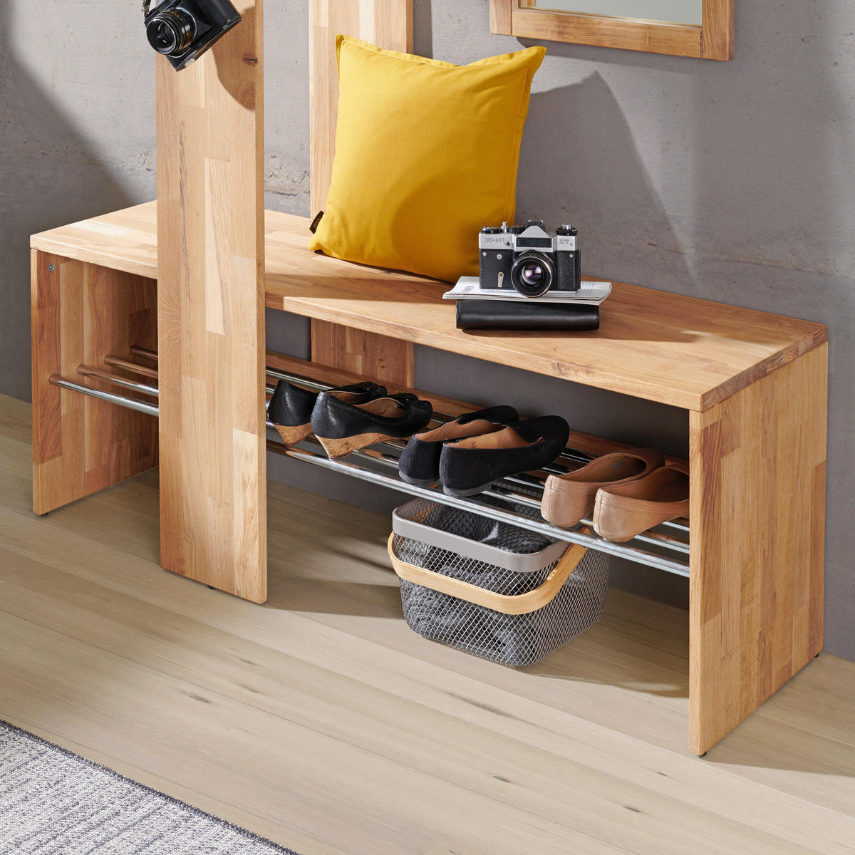 GARDEROBE 3-teilig  in  - Natur, Glas/Holz (120/200/39cm) - Linea Natura