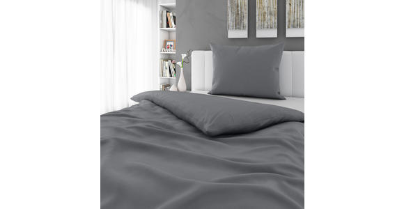 BETTWÄSCHE TANJA Satin 140/200 cm - Anthrazit, Basics, Textil (140/200cm) - Novel
