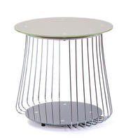 COUCHTISCH in Metall 50/50/50 cm  - Silberfarben, Basics, Glas/Metall (50/50/50cm) - MID.YOU