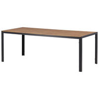 GARTENTISCH 205/90/74 cm Metall, Holz rechteckig  - Schwarz/Naturfarben, KONVENTIONELL, Holz/Metall (205/90/74cm) - Gardenson