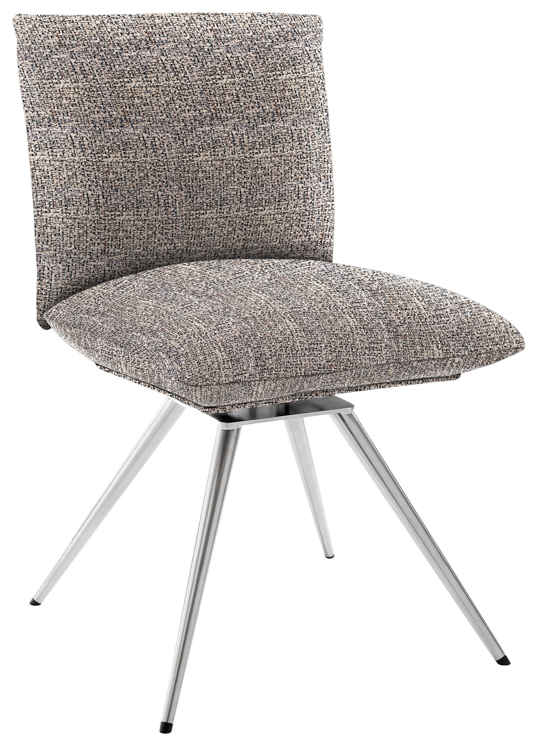 STUHL  in Stahl Webstoff  - Edelstahlfarben/Anthrazit, Natur, Textil/Metall (52/90/65cm) - Venjakob