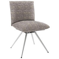 STUHL  in Stahl Webstoff  - Edelstahlfarben/Anthrazit, Natur, Textil/Metall (52/90/65cm) - Venjakob