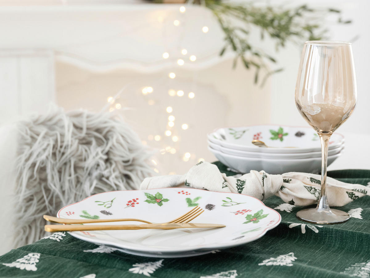 TAFELSERVICE Naomi Weihnachten 8-teilig  - Multicolor/Weiß, Basics, Keramik - Creatable