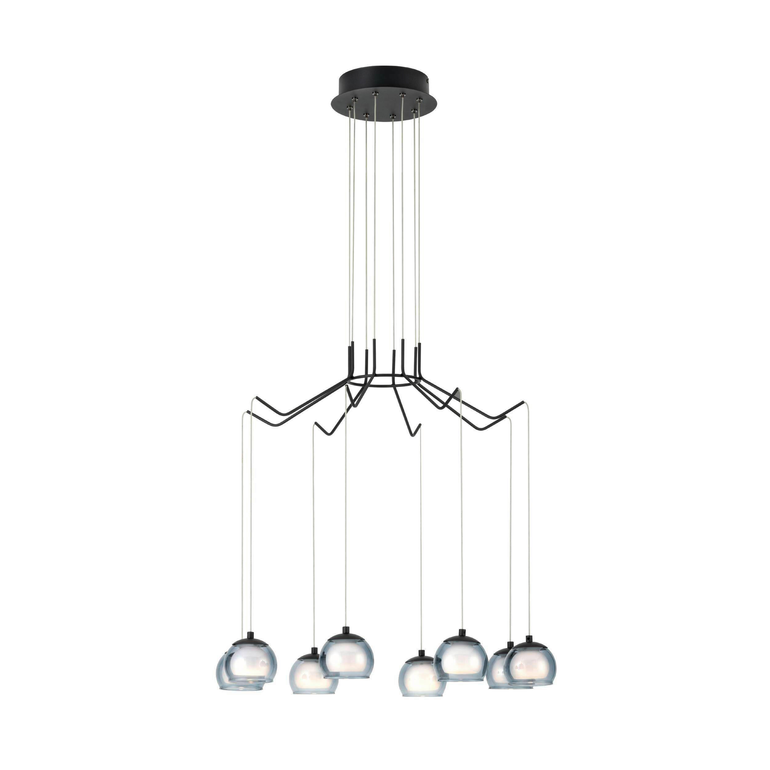 HÄNGELEUCHTE 67/121 cm  - Schwarz/Weiß, Design, Glas/Metall (67/121cm) - Eglo