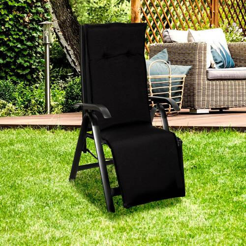 RELAXSESSELAUFLAGE Uni  - Anthrazit, Basics, Textil (170/46/8cm)