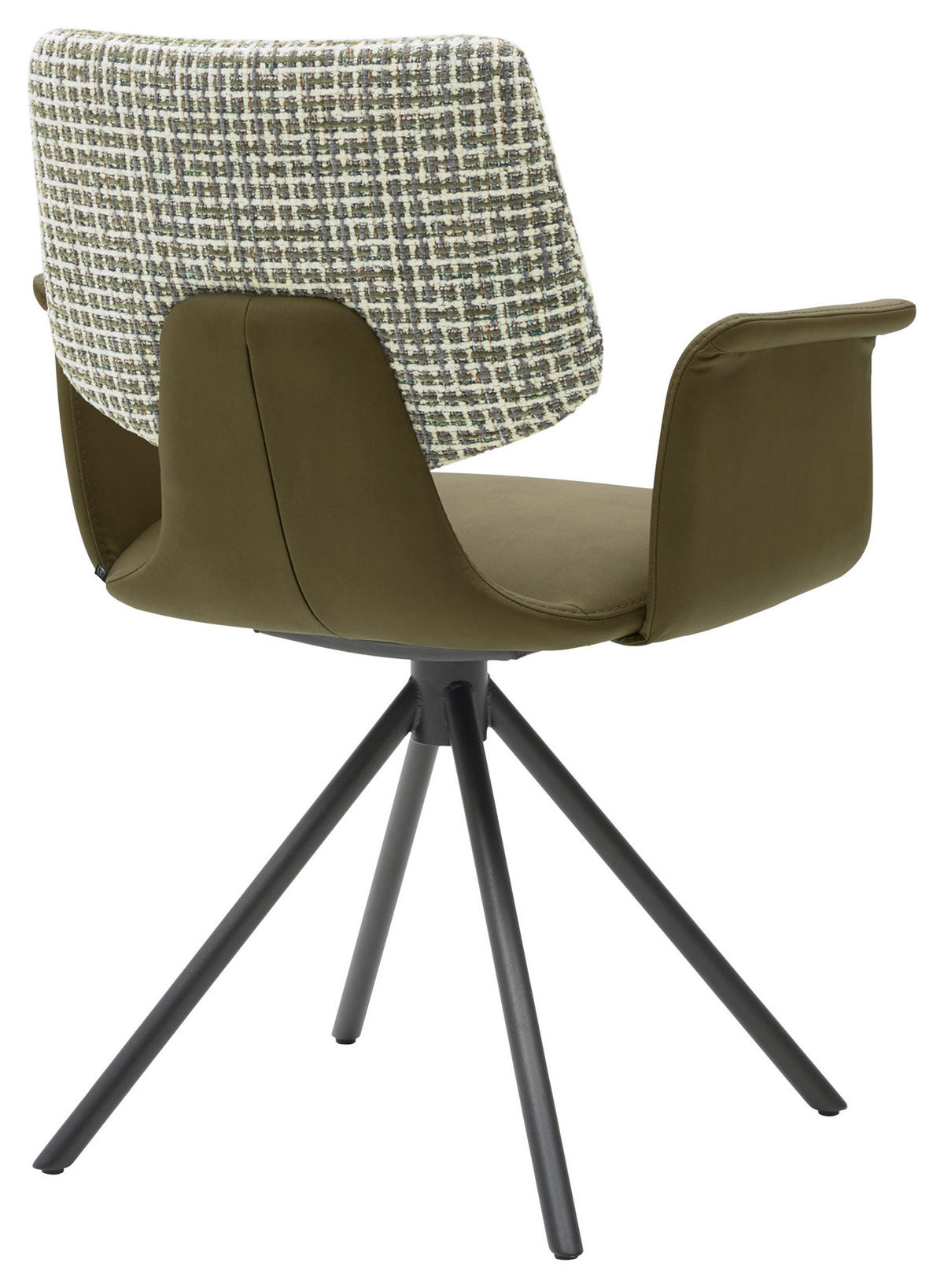 ARMLEHNSTUHL  in Lederlook, beschichtet  - Anthrazit/Beige, Design, Textil/Metall (64/87/56,5cm) - Musterring