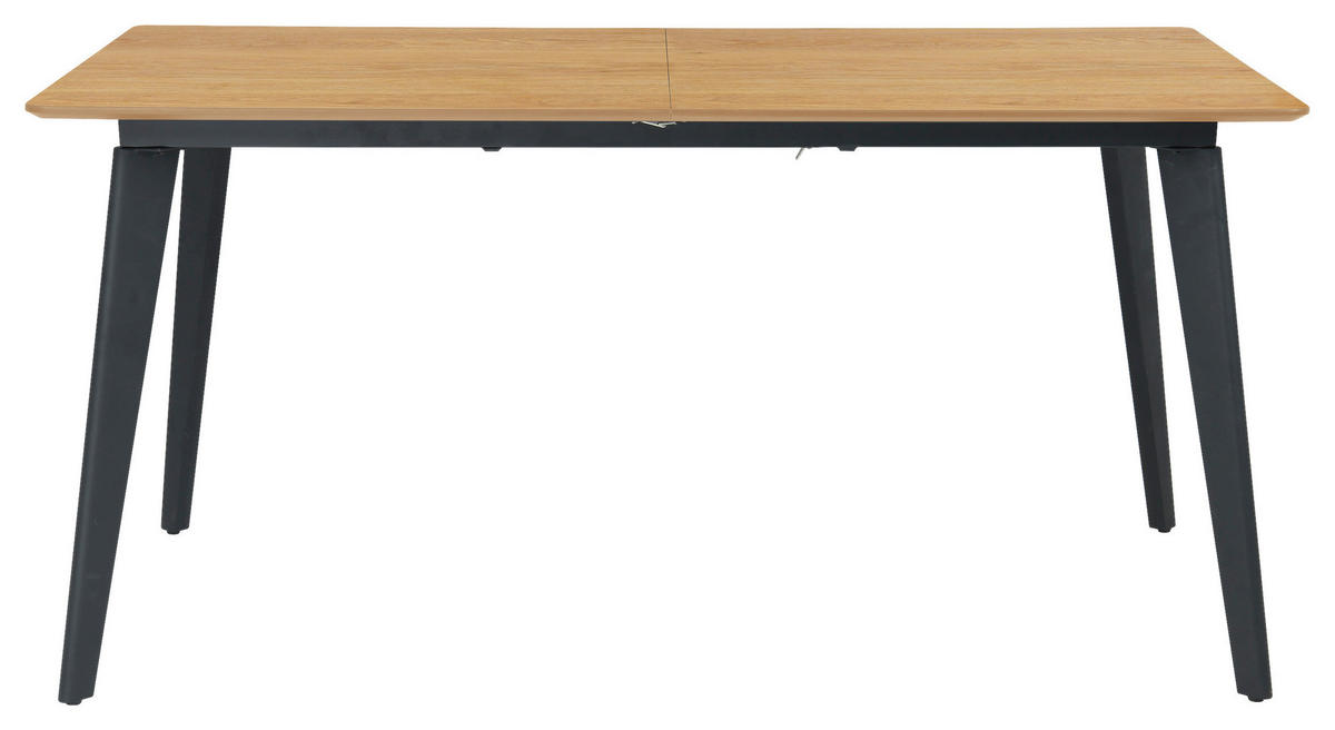 AUSZIEHTISCH Schwarz, Eichefarben rechteckig  ausziehbar  - Eichefarben/Schwarz, Design, Holzwerkstoff/Metall (160-200/90/76cm) - MID.YOU