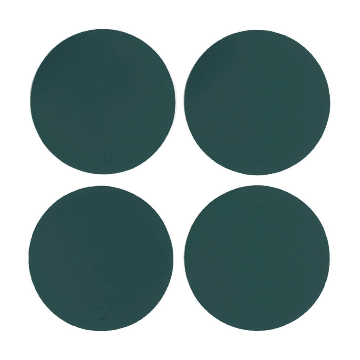 GLASUNTERSETZER  - Waldgrün, Basics, Leder (11/11/0.2cm)