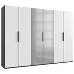 DREHTÜRENSCHRANK  in Graphitfarben, Weiß  - Schwarz/Graphitfarben, KONVENTIONELL, Holzwerkstoff/Metall (300/236/58cm) - Hom`in