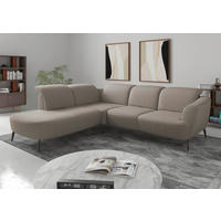 ECKSOFA in Flachgewebe Taupe  267/300 cm  - Taupe/Schwarz, KONVENTIONELL, Textil/Metall (267/300cm) - Sit & More