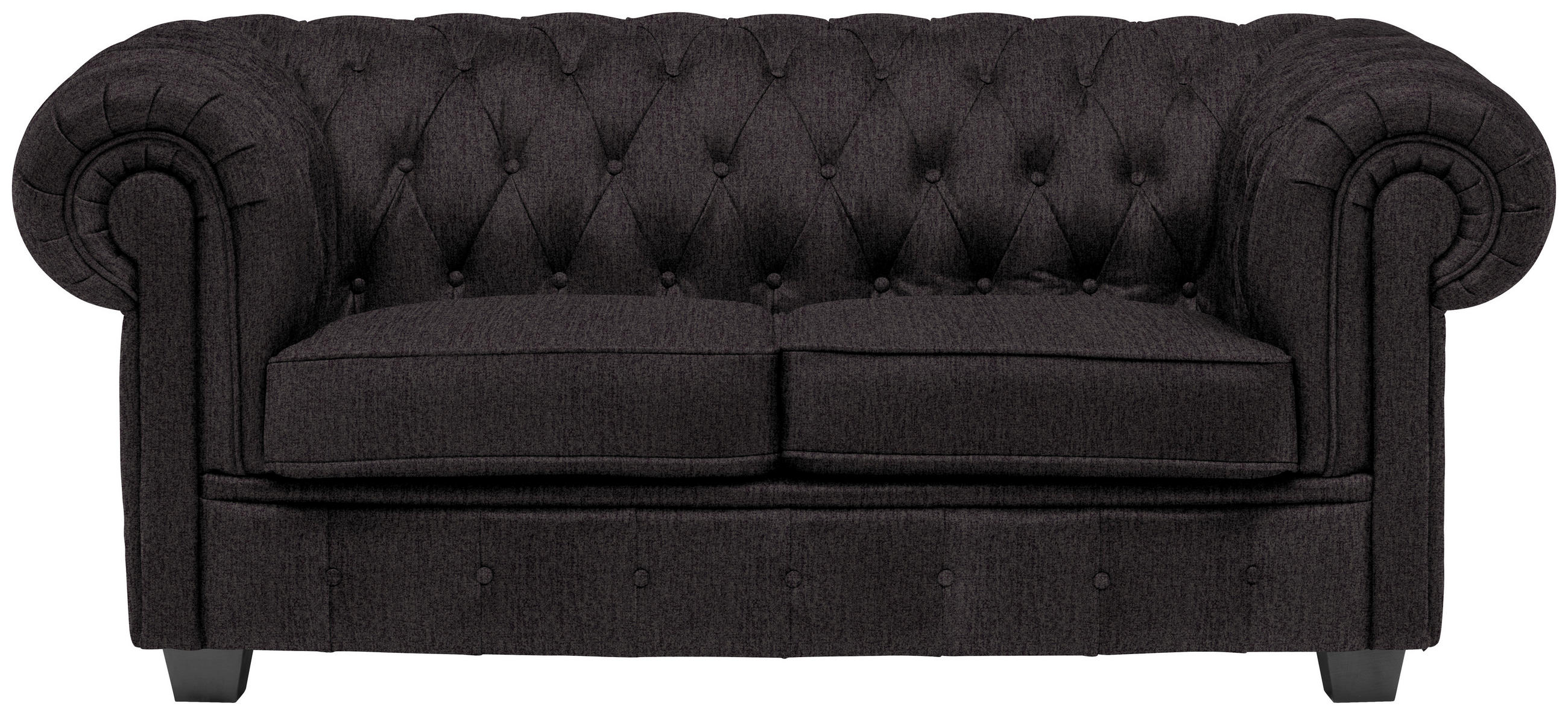 CHESTERFIELD SOFA antracit  - vendž/antracit, Lajfstajl, tekstil/drvo (180/76,5/96cm) - Landscape
