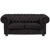 CHESTERFIELD ZOFA,  antracit tekstil  - barve wenge/antracit, Trendi, tekstil/les (180/76,5/96cm) - Landscape