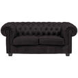 CHESTERFIELD-SOFA Webstoff Anthrazit  - Wengefarben/Anthrazit, LIFESTYLE, Holz/Textil (180/76,5/96cm) - Landscape