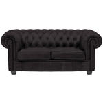 CHESTERFIELD-SOFA in Webstoff Anthrazit  - Wengefarben/Anthrazit, LIFESTYLE, Holz/Textil (180/76,5/96cm) - Landscape