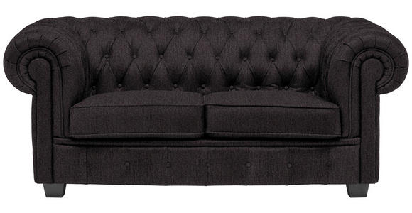 CHESTERFIELD-SOFA Webstoff Anthrazit  - Wengefarben/Anthrazit, LIFESTYLE, Holz/Textil (180/76,5/96cm) - Landscape